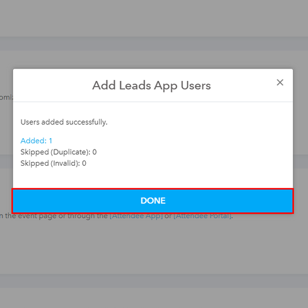 Click on Done on the pop-up.