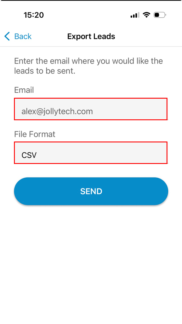 Enter the email address and select the file format. Once done, click on Send.