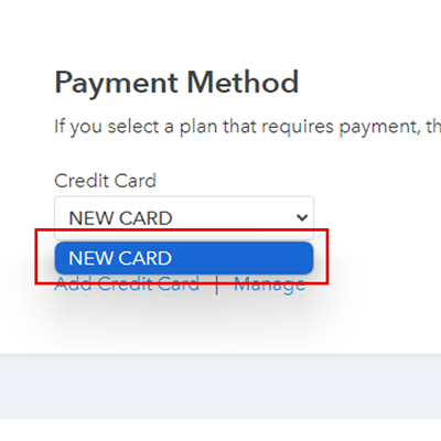 Select New Card